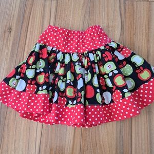 💜 Girls apple print skirt size 4